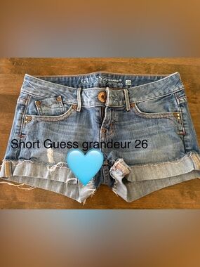 GUESS Light Blue Distressed Denim Shorts